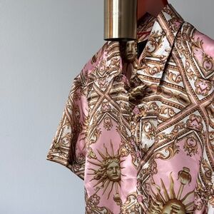 Baroque Sun Print Satin Shirt